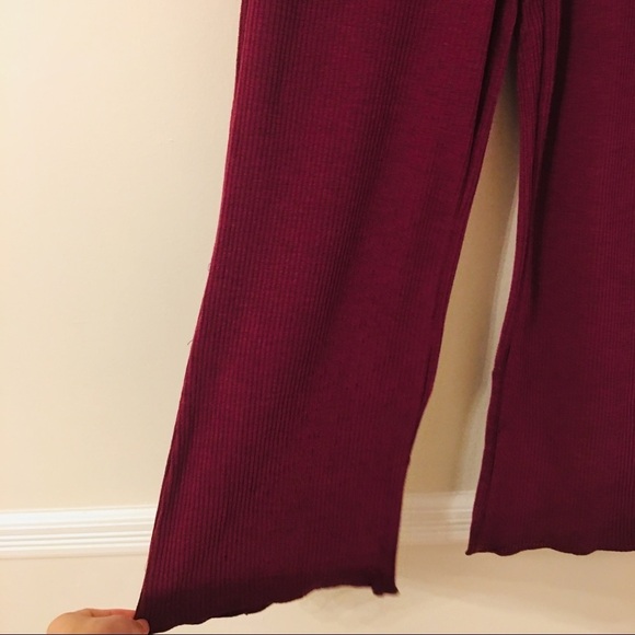 Angie | High Rise Ribbed Crop Magenta Pants - Picture 7 of 7